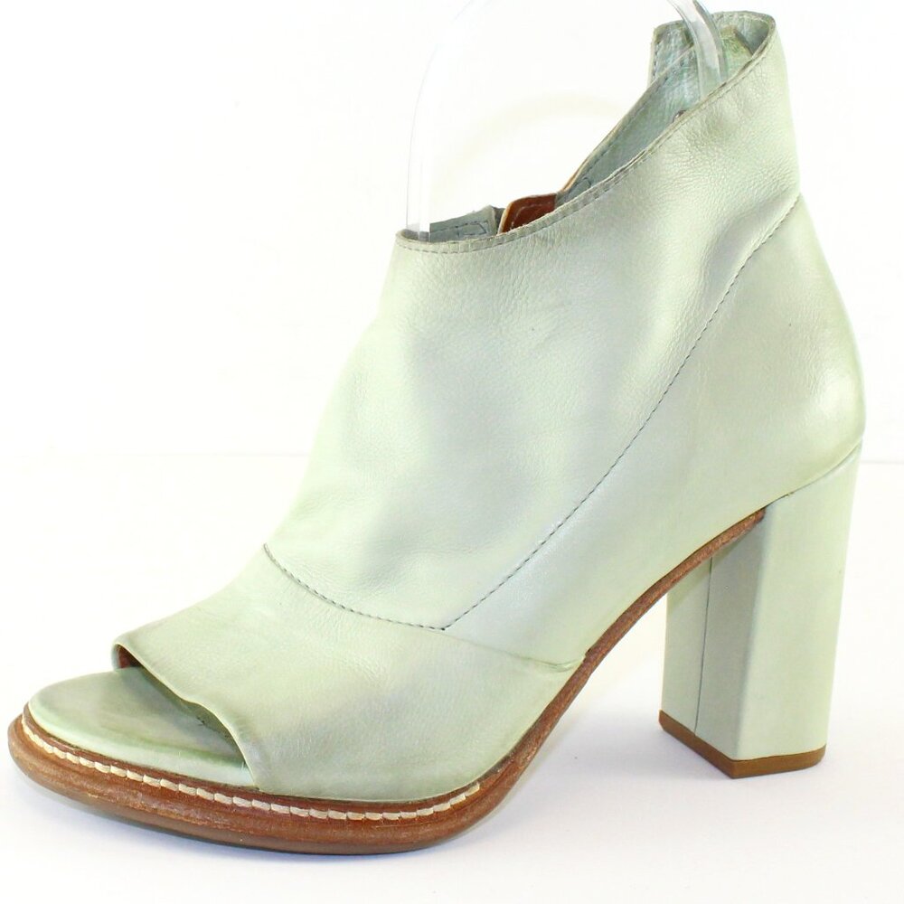 A.S. 98 Leather Peep Toe Booties Womens (EU 35/US 5)